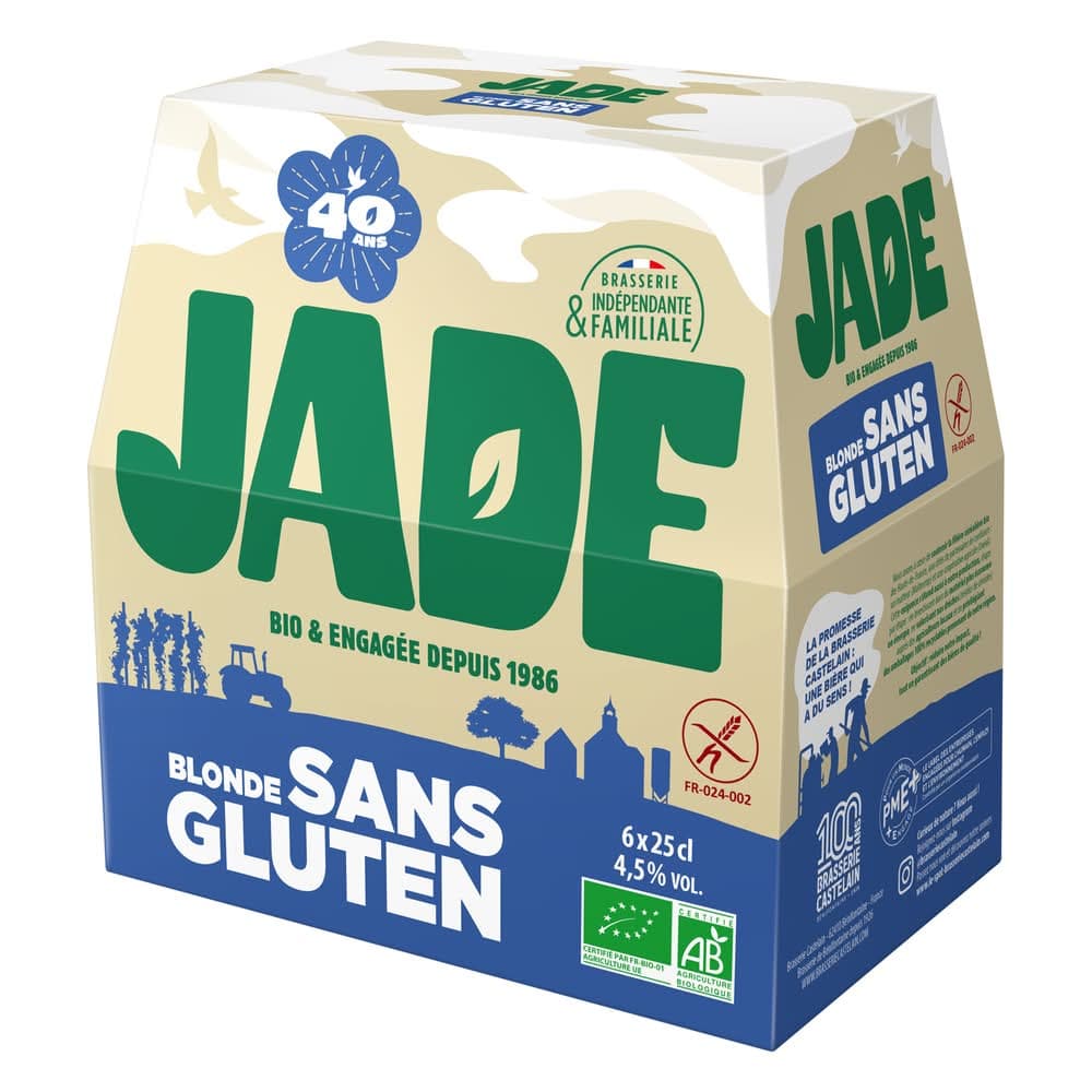 Jade - Bière blonde bio sans gluten (6 x 250ml)