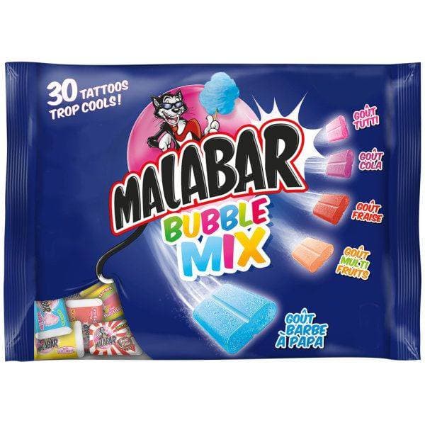Malabar - Bubble mix gomme à mâcher, tutti-cola-fraise-multi fruits-barbe à papa (30)