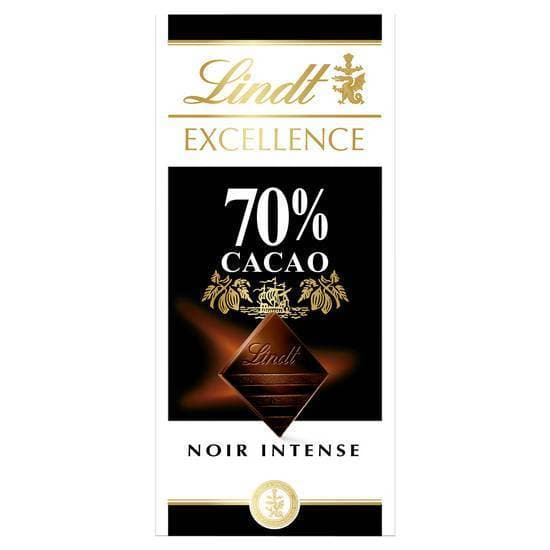 Excellence - Lindt tablette de chocolat noir intense 70% cacao (100g)