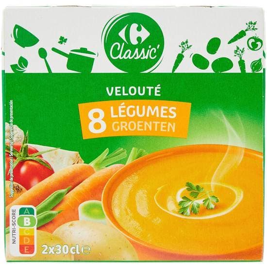 Carrefour Classic' - Soupe velouté aux 8 légumes (2 x 300ml)