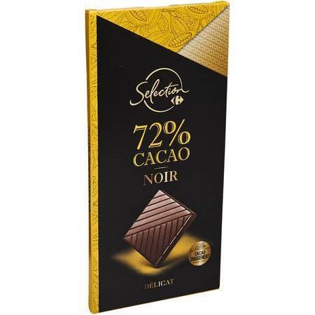 Carrefour Sélection - Tablette de chocolat noir à 72 % de cacao (80g)